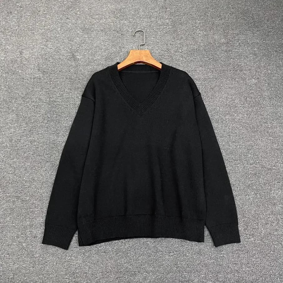 Pull en laine mélangée pour femmes, col en v, épaule, Silhouette, début du printemps, nouvelle colle