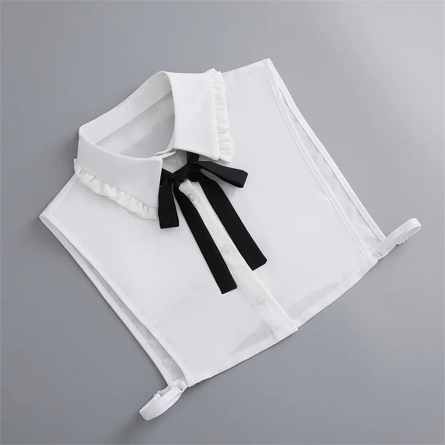 Chemise à Revers avec Nministériels d Papillon pour Fille, Col Amovible, Pull, Blouse, Faux Col, Déc