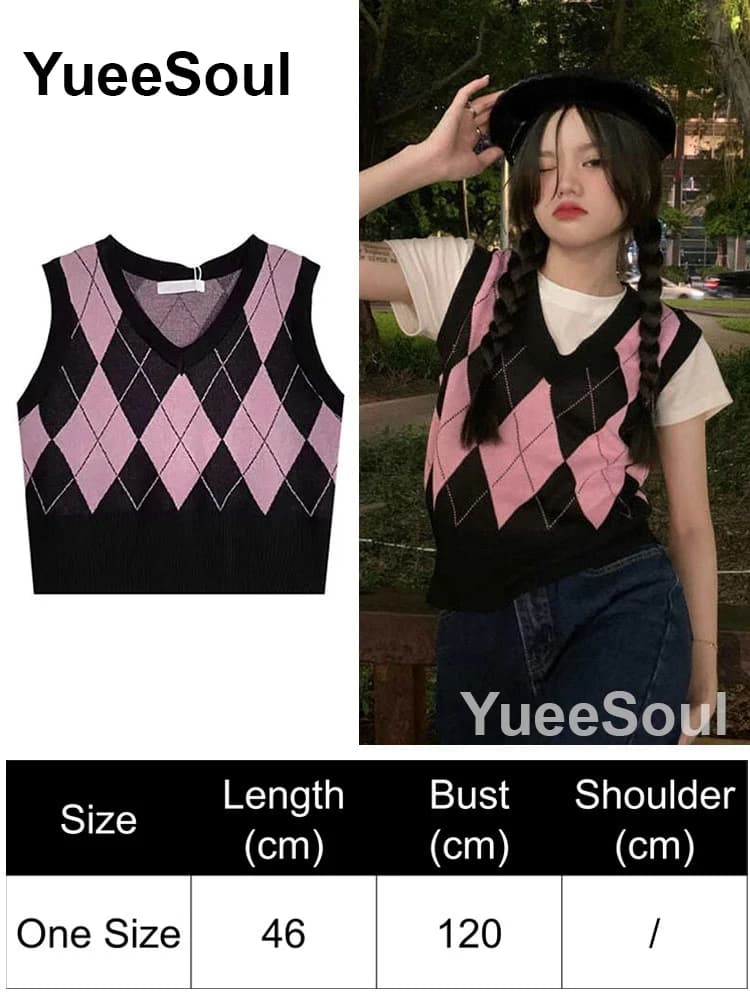 Doux mignon rose tricoté femmes pull gilet sans manches ample surdimensionné tricots 2026 nouveau Y2
