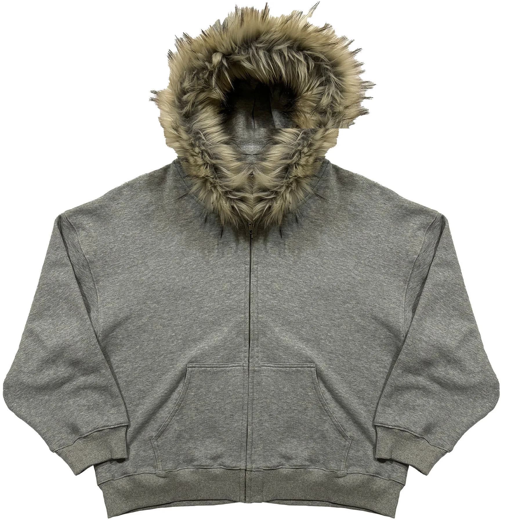 Sweat à capuche moelleux couleur unie décontracté à manches longues, style rétro, tendance streetwea