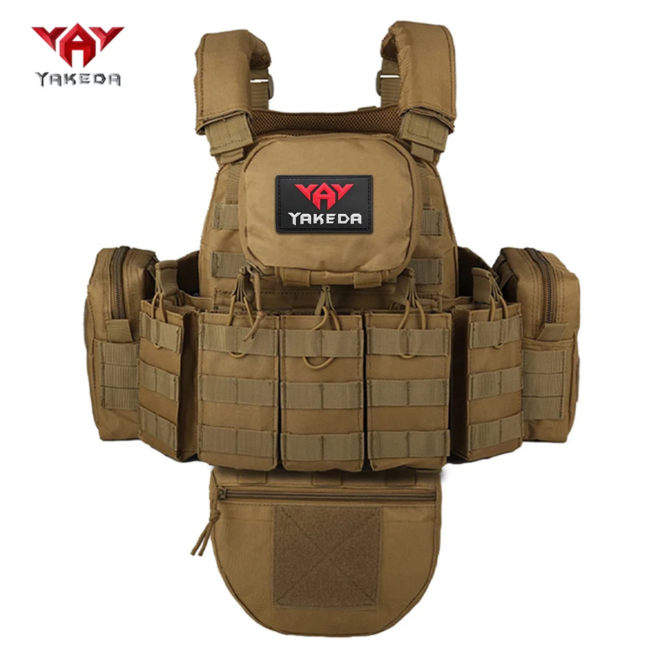 YAKEDA Le gilet de chasse huit pièces a plusieurs sacs de rangement et convient à l'entraînement à l