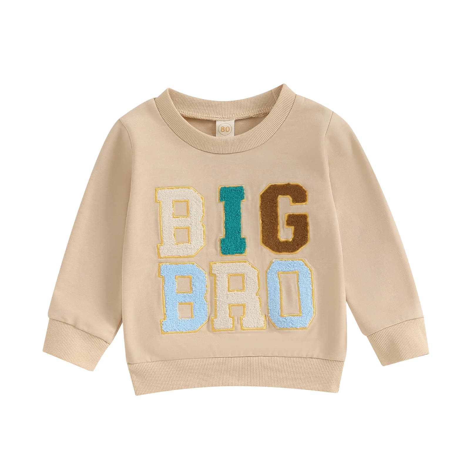 Sweat-shirt ou barboteuse à manches longues et col rond avec lettres imprimées, grand frère, petit f