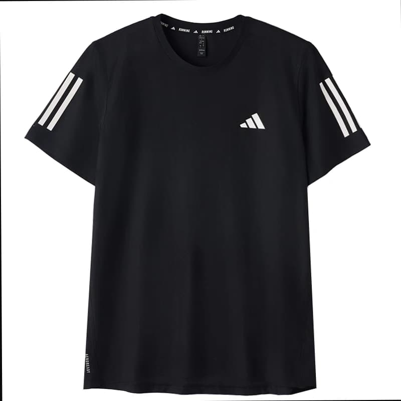 Adidas T-Shirt Sportswear pour hommes, vêtements de course à manches courtes, respirant, à séchage r