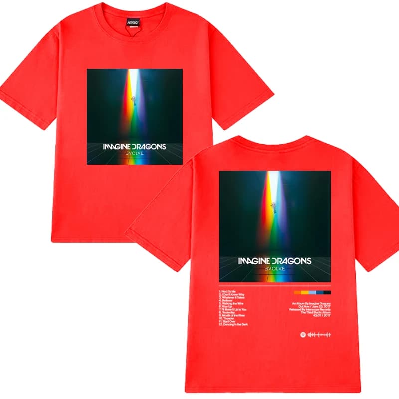 Imagine Dragons Evolve Album Double face impression t-shirt hommes femmes vintage Hip Hop streetwear