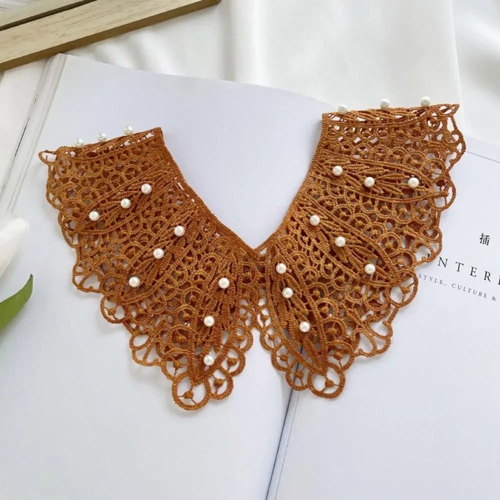 Faux col en dentelle avec perles, accessoires de vêtements, décoration, col de chemise, robe, épaule