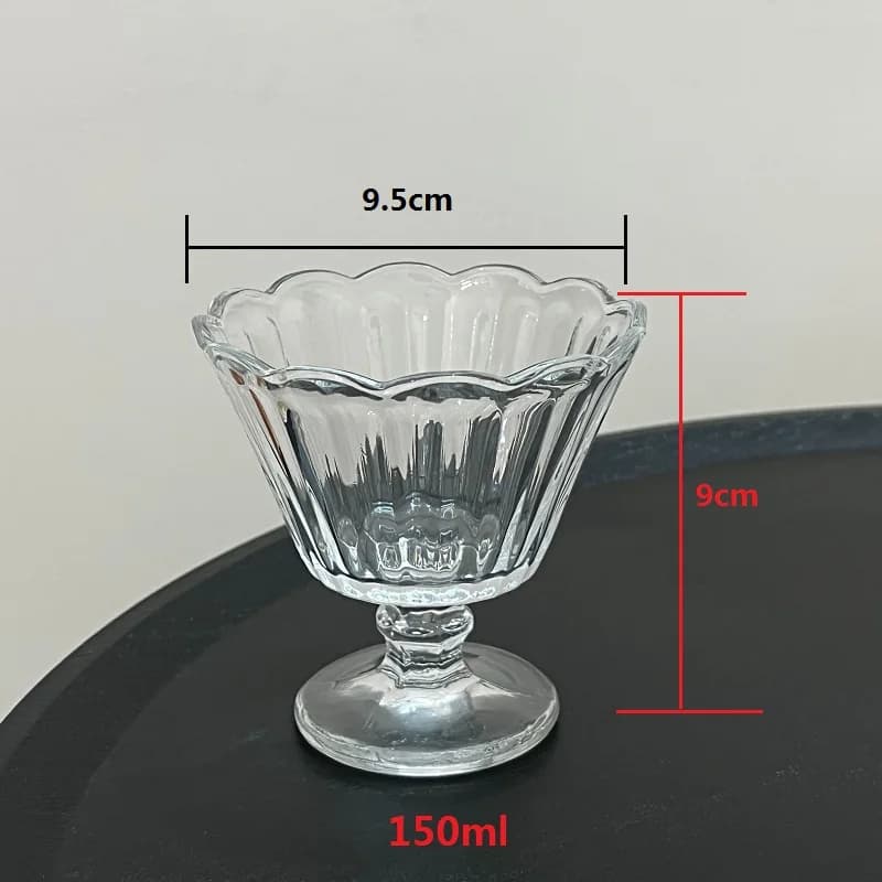 Gobelets en verre vintage en dentelle – Tasses à café et bols à desserts – pour glace, Pudding, yaou
