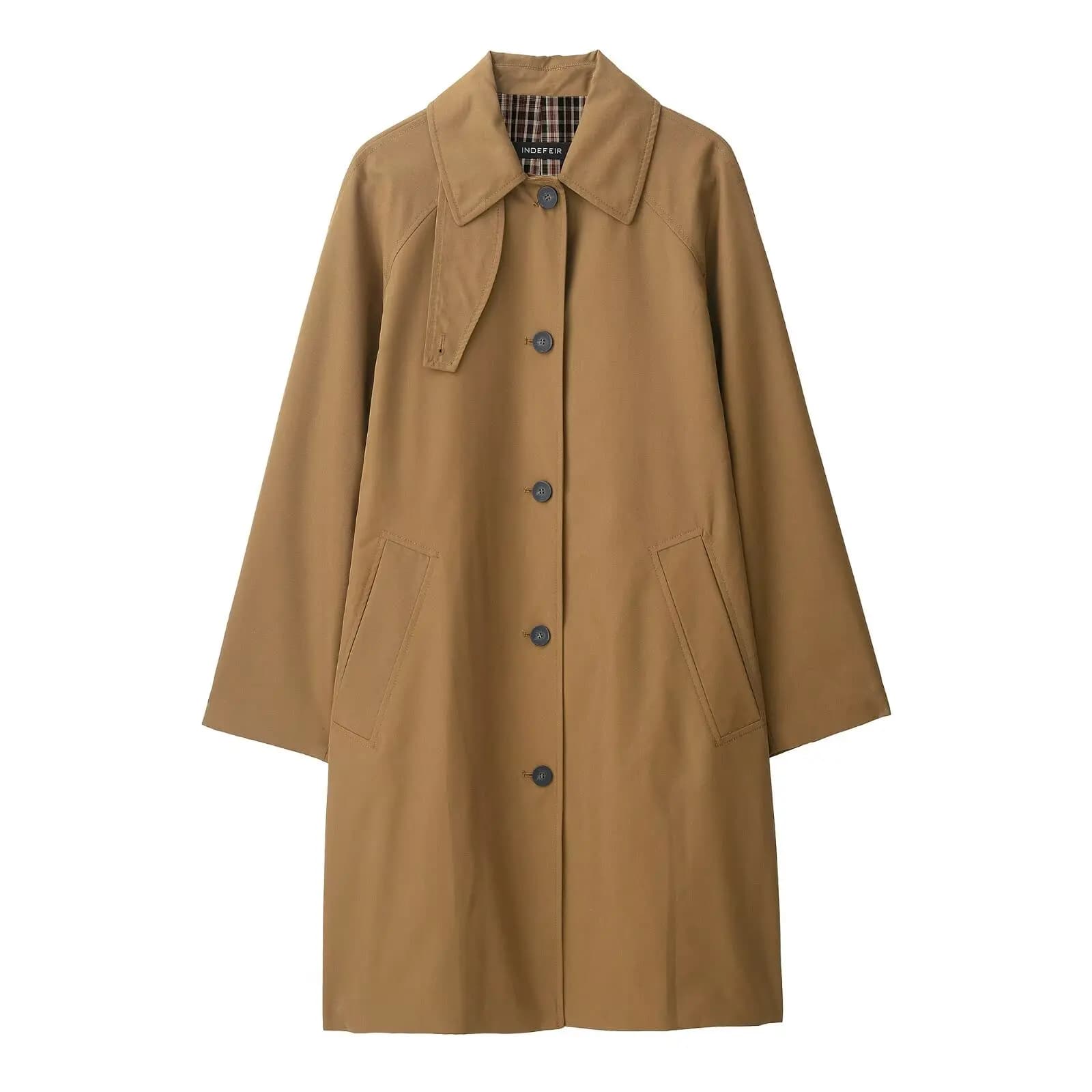 Trench-Coat mi-long Vintage pour femme, vêtement d'extérieur, col cranté, veste classique, Chic, Hig