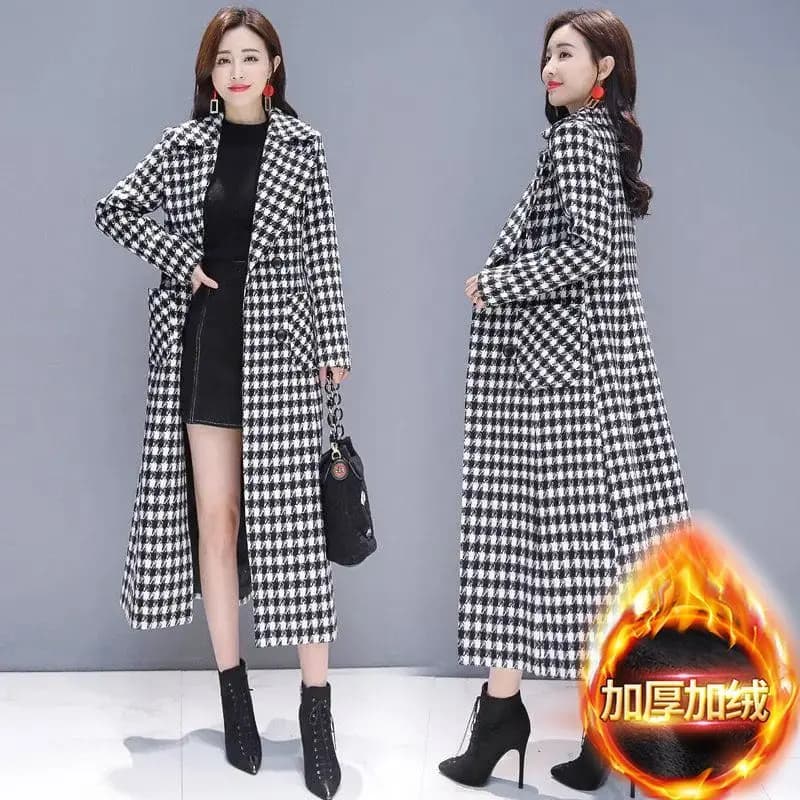 Pardessus à manches longues pour femmes, cardigan imprimé à carreaux, col tailleur, rue haute, décon