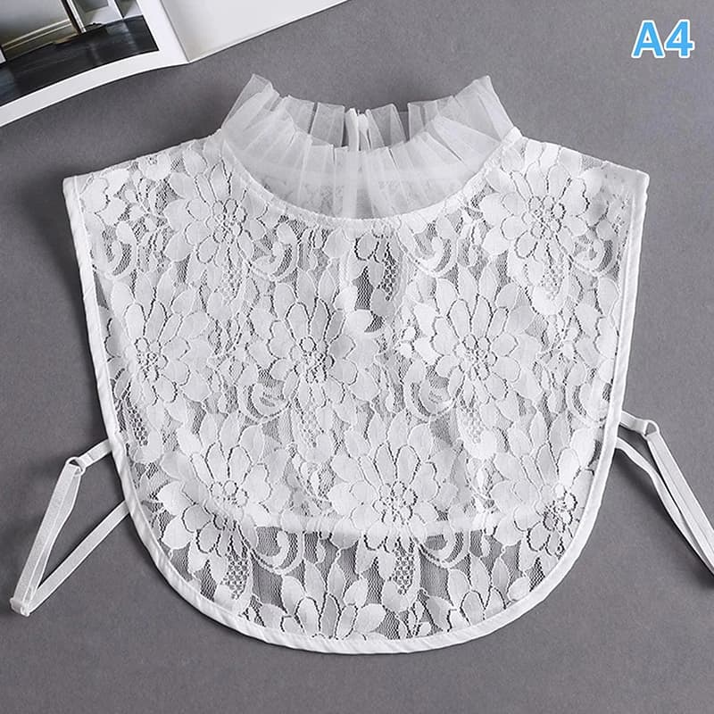 Femme dentelle col détachable Vintage solide support faux col chemisier vêtements réglables dames fa