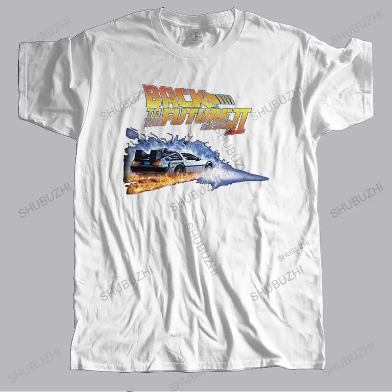 T-shirt manches courtes col rond, classique, en coton, avec impression de film de science-fiction