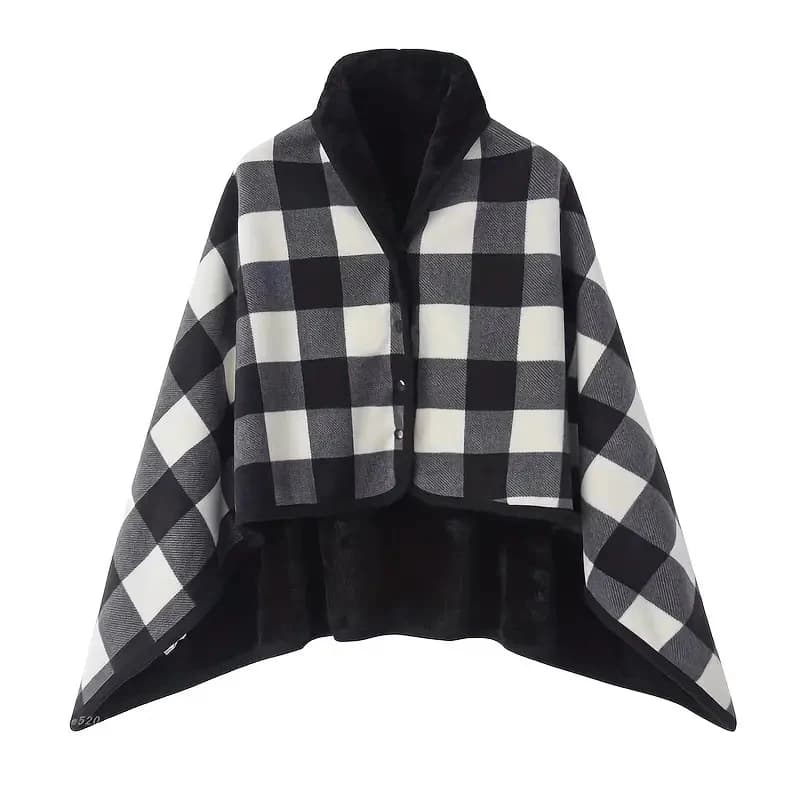 Couverture polaire à carreaux portable avec bouton, imperméable, chaude, pour canapé-lit, voyage, ch