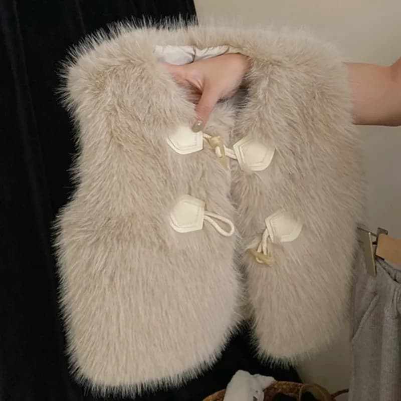 Ensemble de vêtements en fausse fourrure pour bébé fille, veste à capuche et pantalon, survêtement p