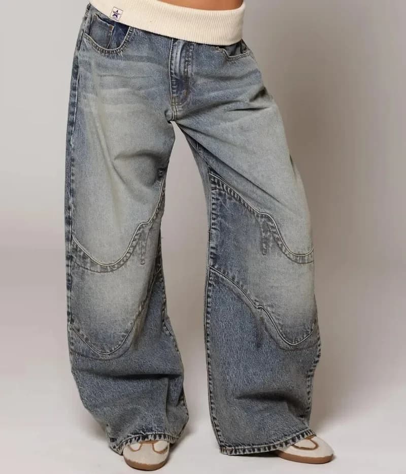Y2K Hip-hop couture mode Joker rétro jean femme coréenne décontracté robe Simple essentiel pantalon 