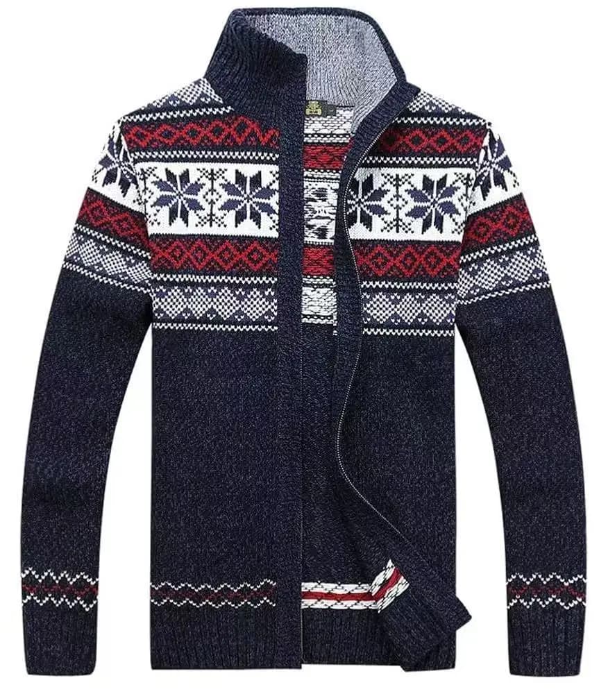 Cardigan en tricot à manches longues pour hommes, fermeture éclair, manteau pull coloré de Style nor