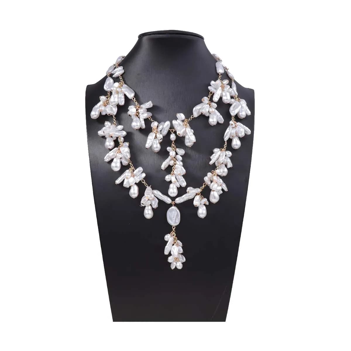 Collier baroque en fausses perles, superposé, vintage, élégant, bijoux pour femmes, cadeau de fête