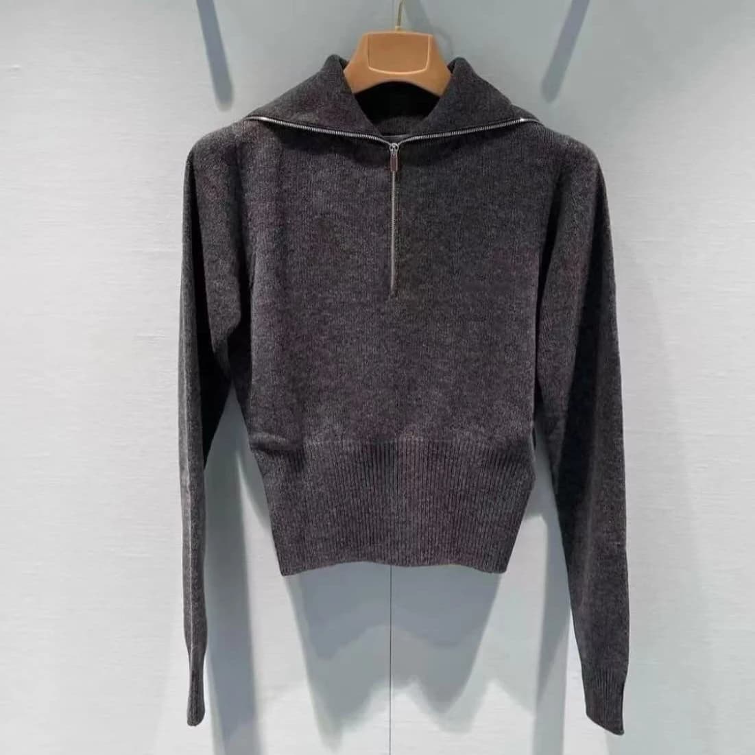 Pull en laine à col roulé pour femme, haute qualité, manches longues, coupe ajustée, tricot côtelé, 