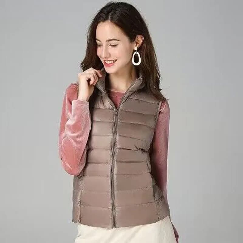 2026 Doudoune sans manches en duvet de canard blanc pour femme, automne hiver, légère et chaude, vêt