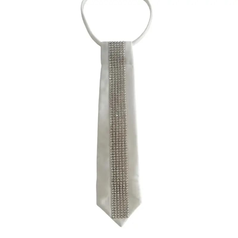 39BB Cravate unisexe moderne, travail manuel, nœuds cravate, tissage perles, collier, tenue décontra