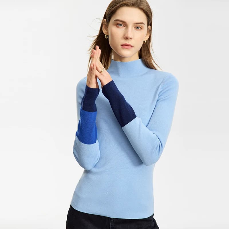 AMII-Pulls minimalistes pour femmes, col mi-haut, pulls minces, basiques pour femmes de bureau, nouv