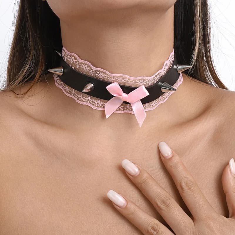 Collier ras du cou Harajuku, Punk, Sexy, Rivet, collier déclaration, bijoux
