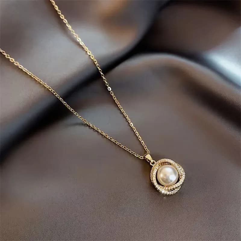 Perles femmes cou chaîne Kpop perle pendentif collier couleur or Goth Chocker bijoux pendentif colli