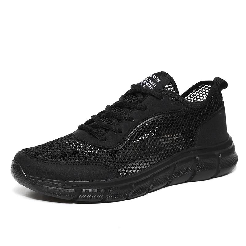 Baskets en maille respirantes pour hommes, chaussures décontractées légères, chaussures de marche co