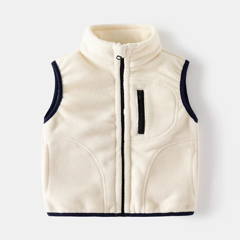 Gilet polaire d'hiver pour bébés garçons, couleur unie, veste à la mode pour enfants, gilet chaud, v