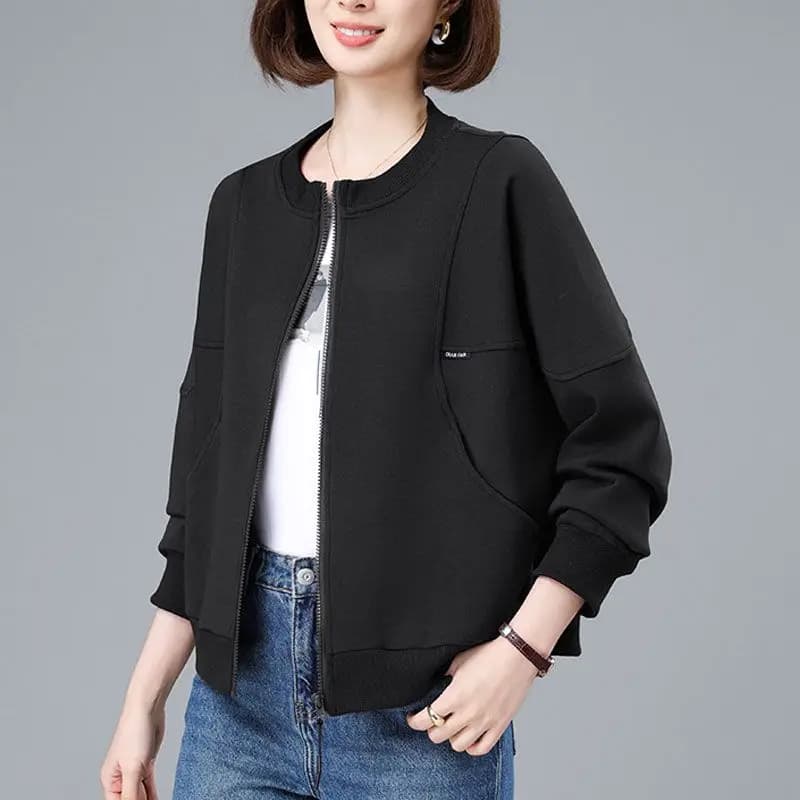 Vestes décontractées marron pour femmes, avec poches avant et fermeture à glissière, adaptées aux vê