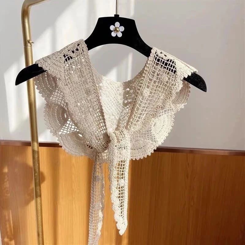 Faux col en dentelle tricoté au Crochet pour femmes, châle décoratif, accessoires de vêtements pour 
