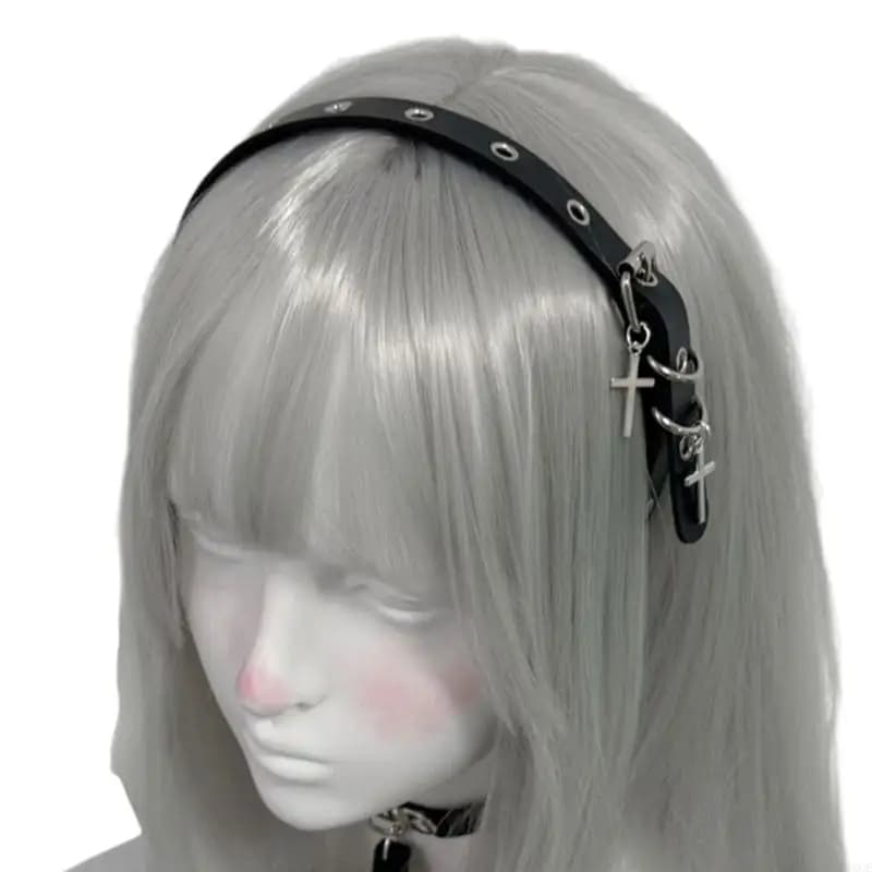 Gothique cheveux cerceau croix Design Edgy chapeaux unisexe accessoire mode