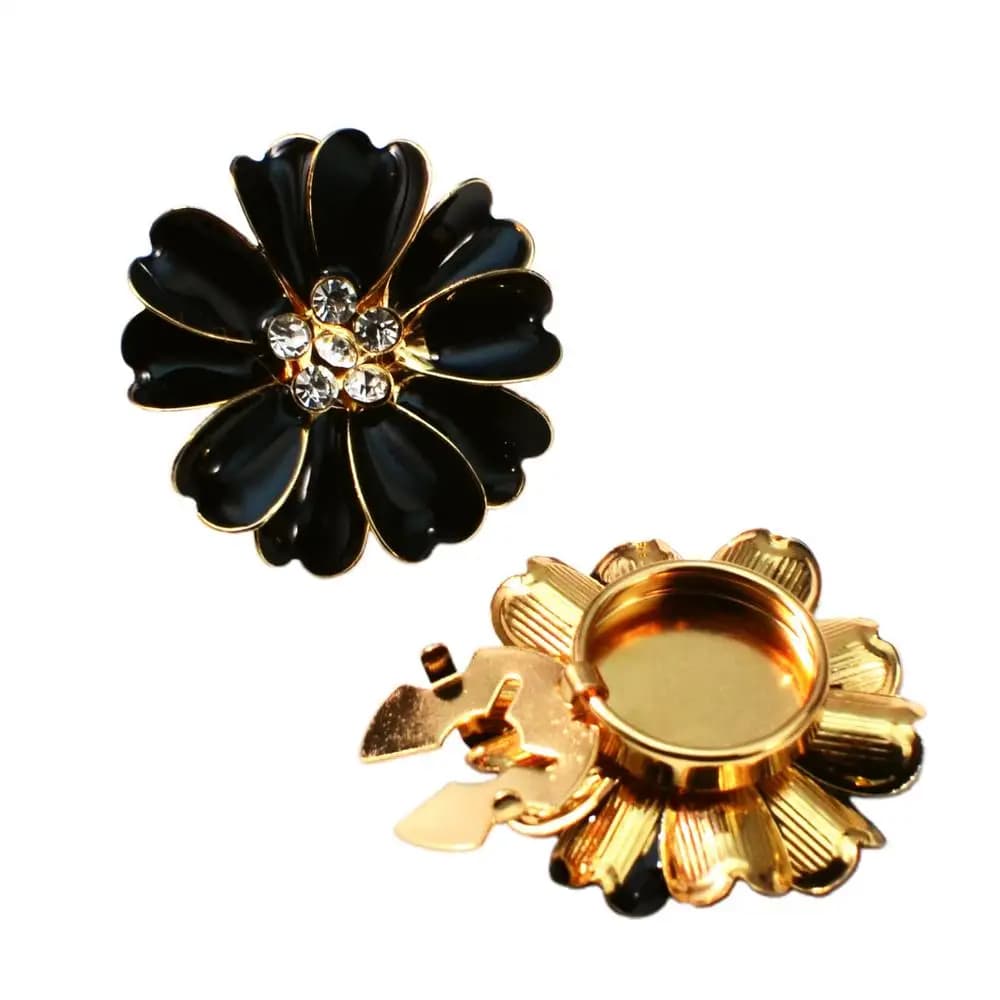 Couvre-boutons à fleurs en strass, décoration pour jeans, robe, chemise, vêtements, embellissement, 