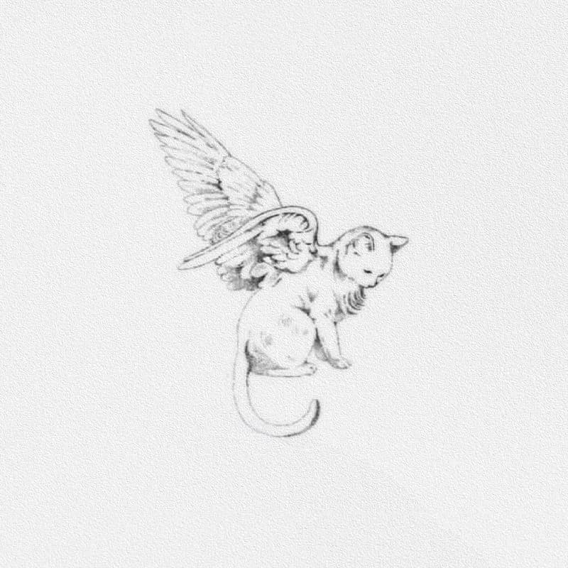 Tatouage temporaire végétal pour femmes et filles, motif chat mignon, pour poitrine et bras, impermé