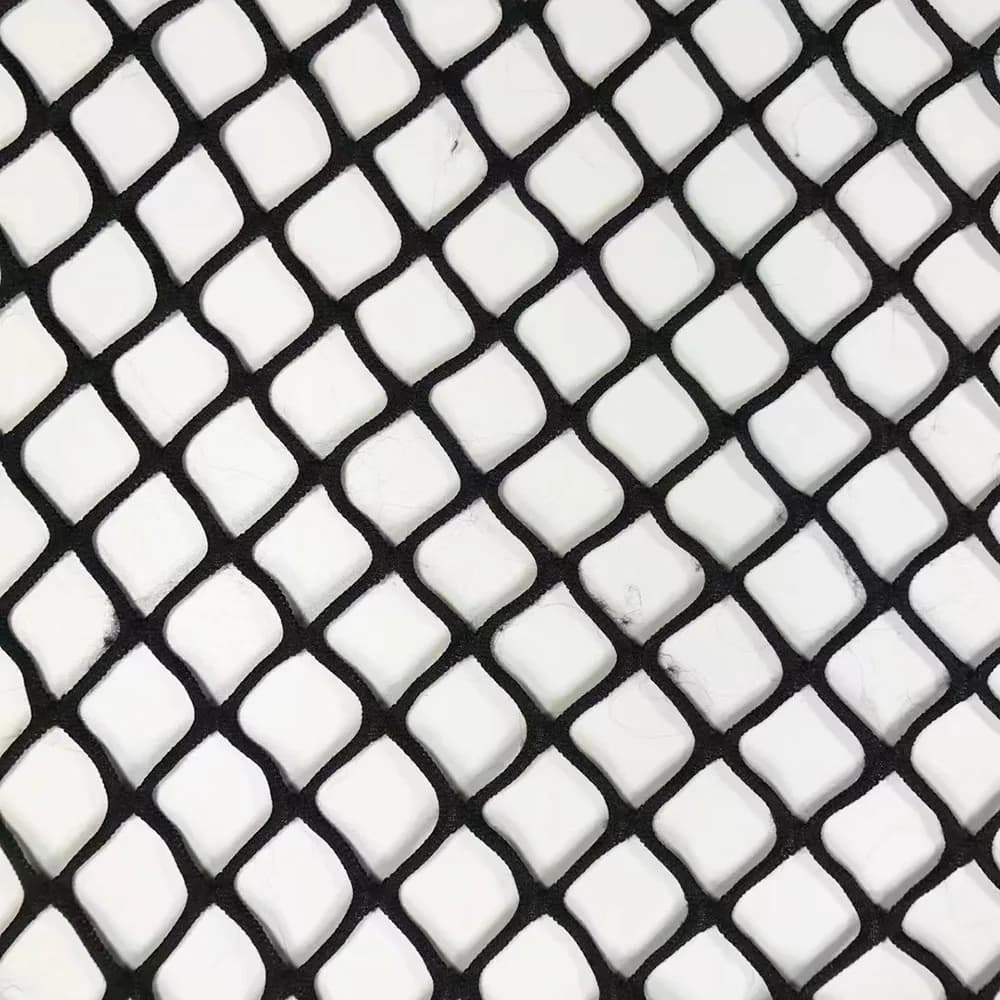 Tissu en maille diamant super large, noir, pour lingerie, gants, débardeur ajouré, tissu en filet po