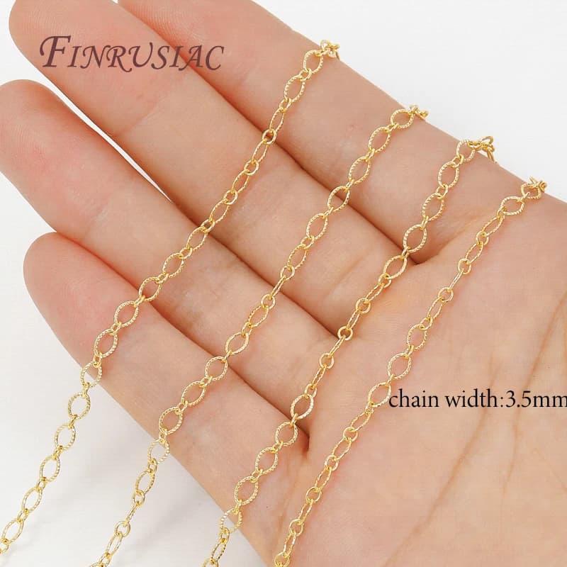 Chaîne en métal plaqué or 18 carats pour travaux d'aiguille, chaînes pour bijoux, colliers, Bracelet