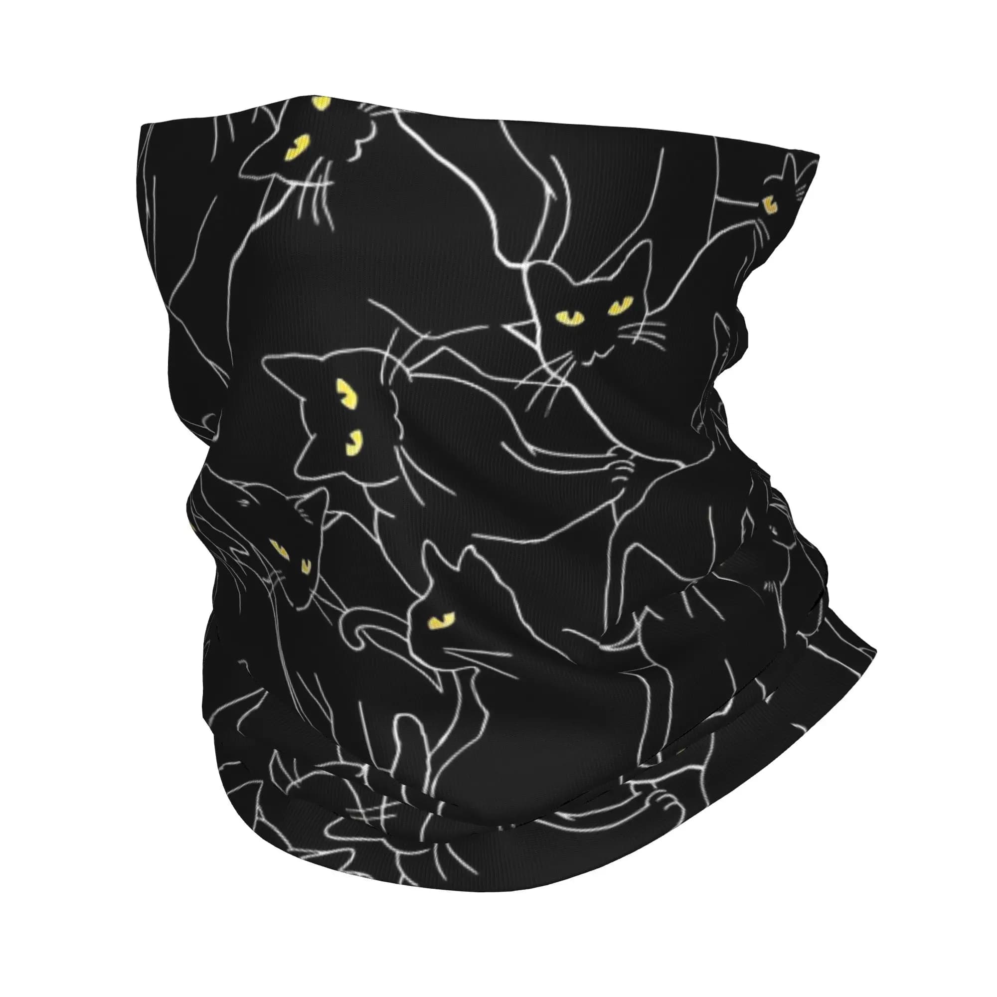 Bandana chat noir mignon, cache-cou d'hiver pour femmes, écharpe faciale coupe-vent pour randonnée, 