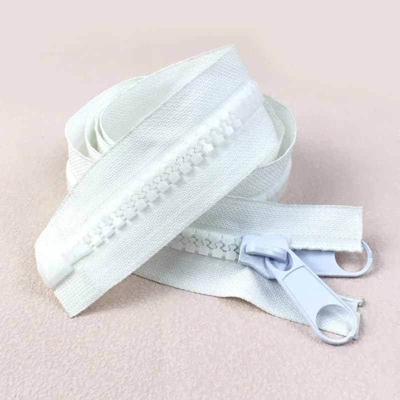 1-5M 10 #   Fermeture éclair en résine Double face, curseur à extrémité ouverte, couture, manteau de