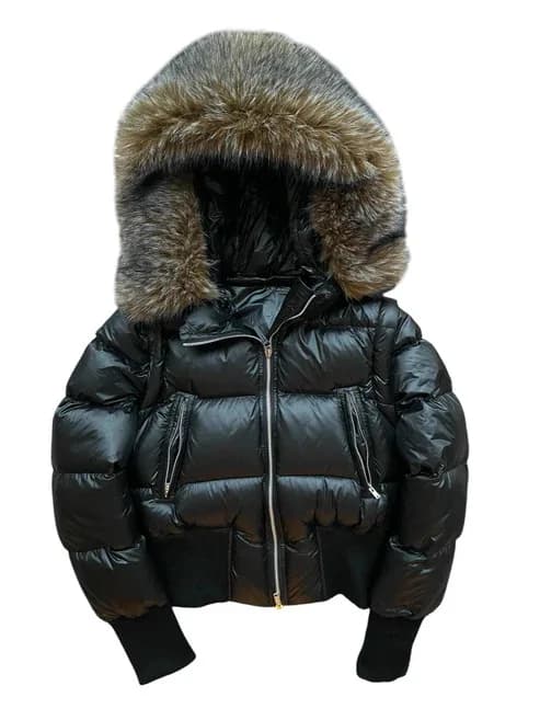 Manteau bouffant à col en fausse fourrure pour femme, Streetwear d'hiver, coupe cintrée, ceinture à 