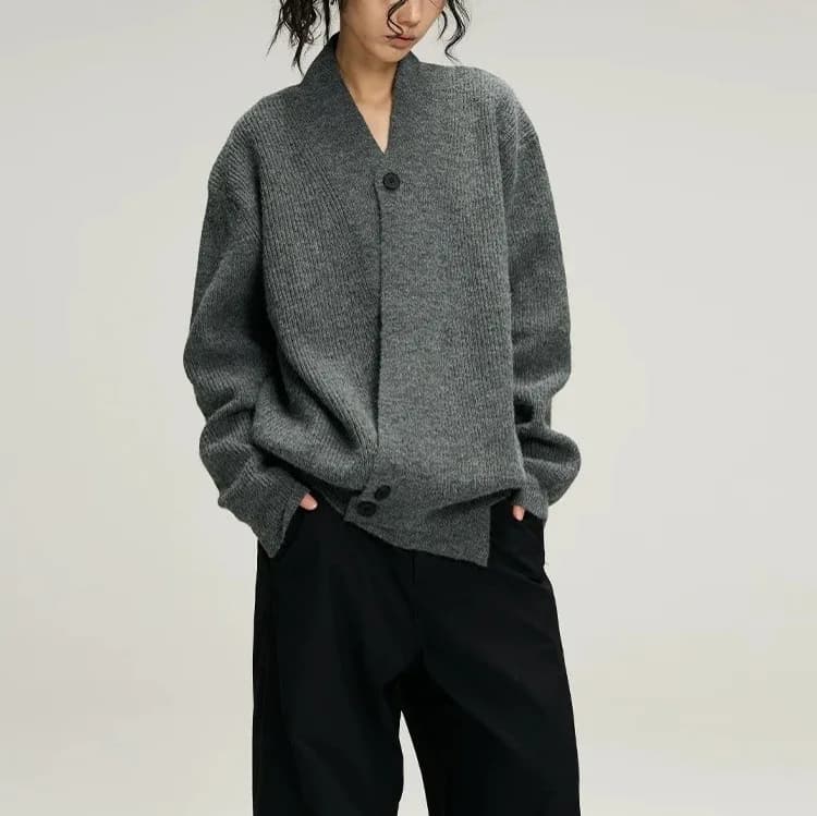 Pull Chic à boutons pour femme, élégant, col en v, tricoté, épais, manches longues, Cardigan, mode a