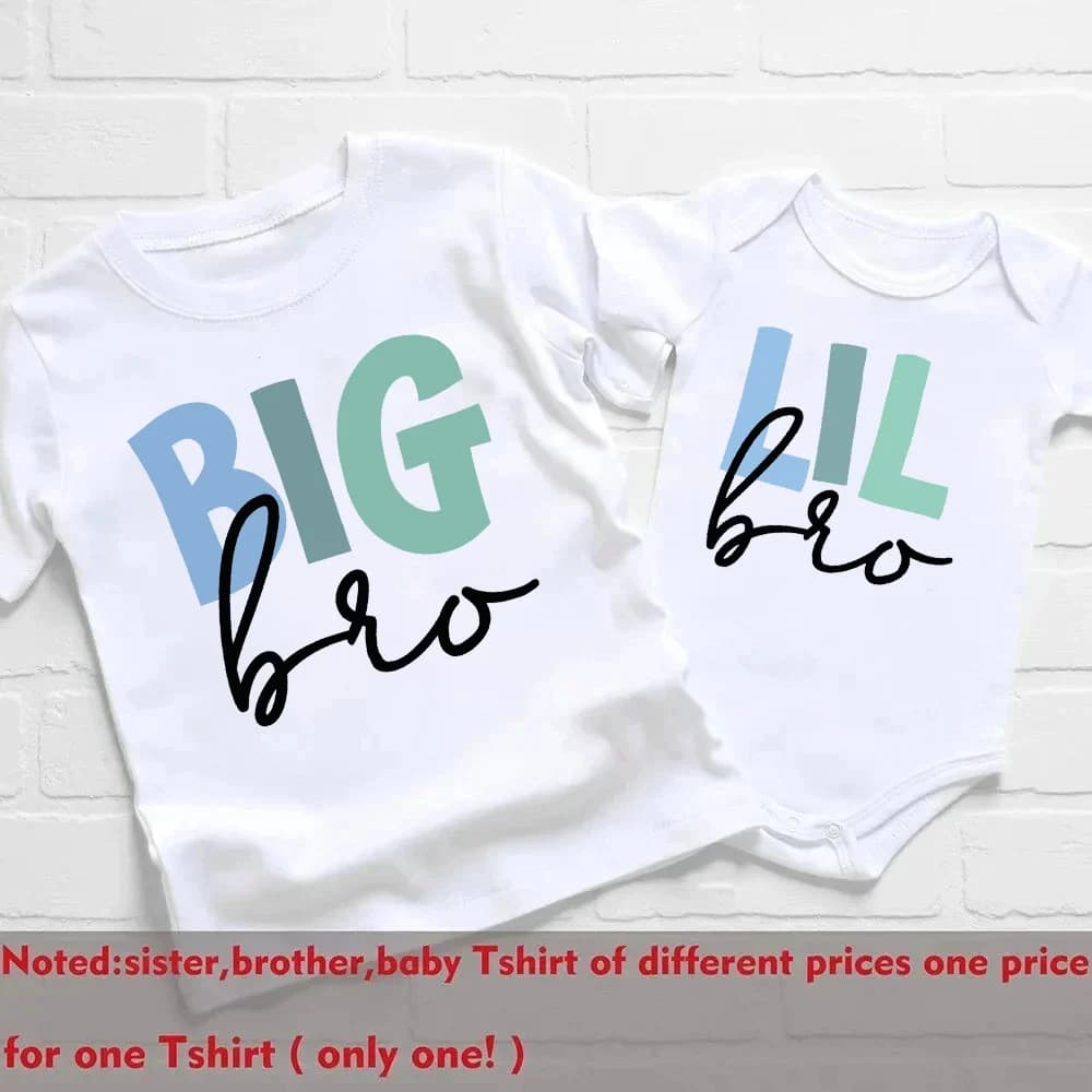 Chemises assorties pour la famille Big Brother Little Sister, T-shirt pour garçons et filles, barbot