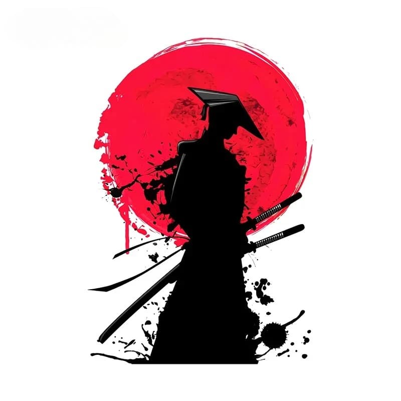 Autocollants en vinyle de samouraï japonais, autocollants ronds rétro pour voitures, graphiques impe