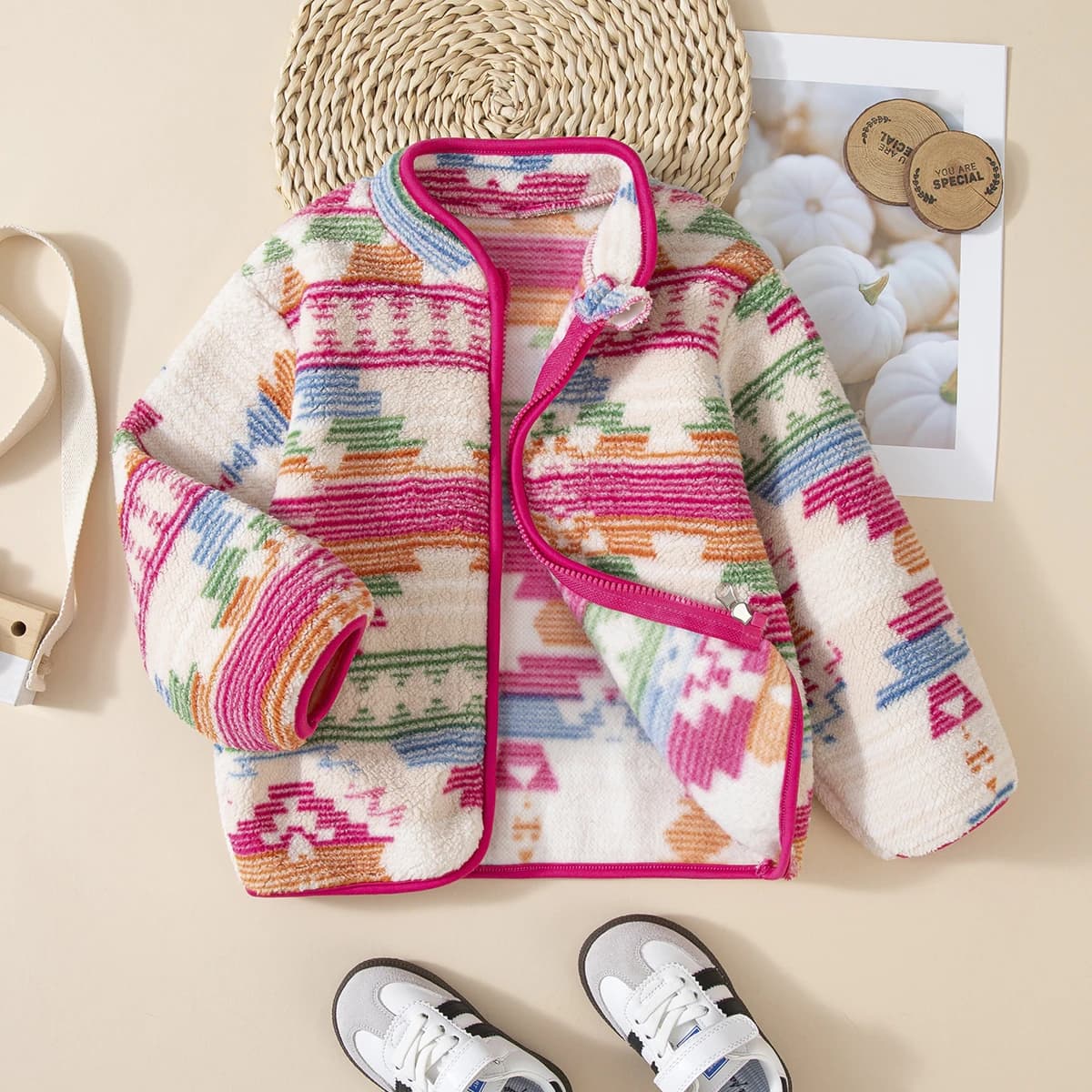 Veste en tricot pour filles, design color block rayé, tissu doux, style mignon et adorable, convient