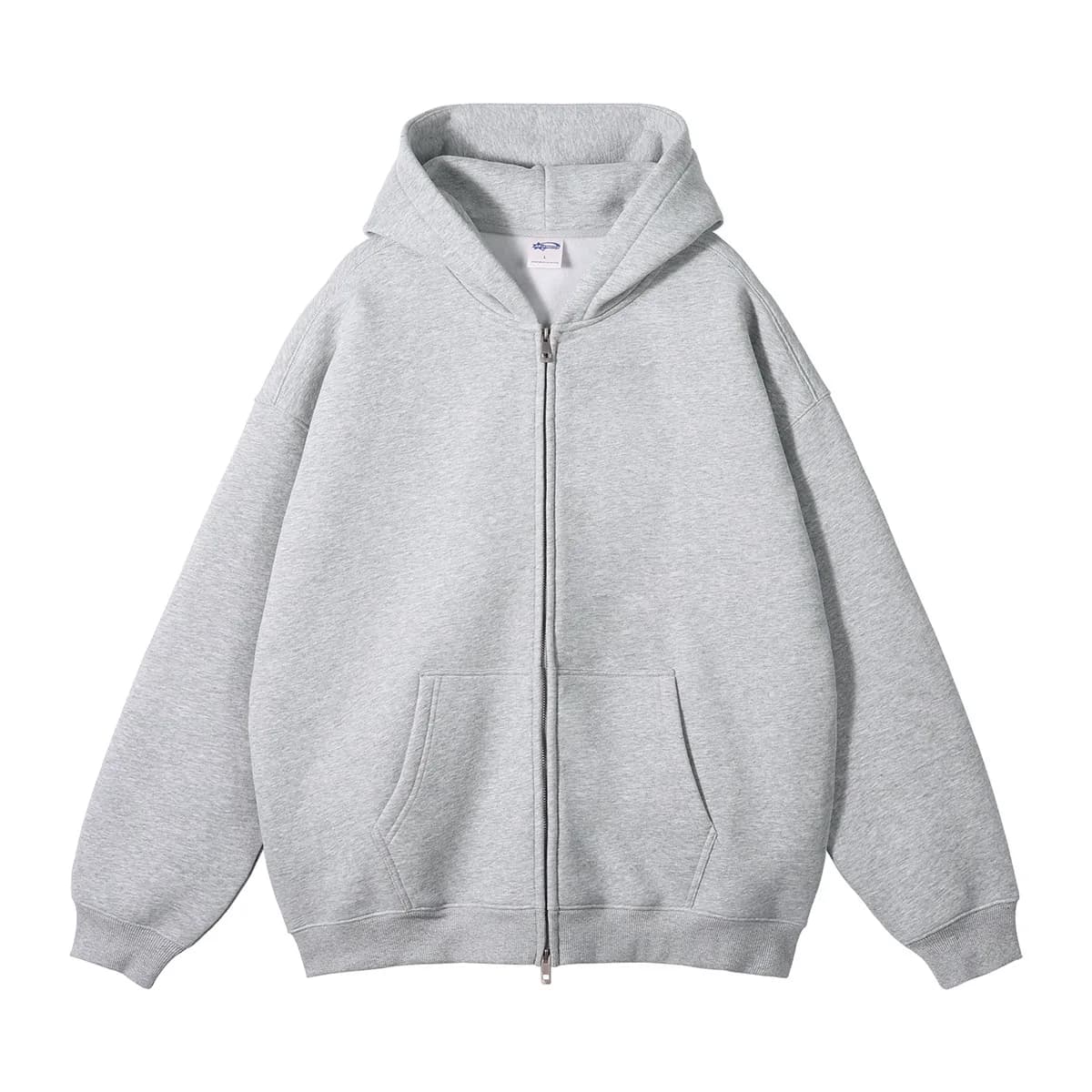Sweat à capuche cardigan en polaire à double fermeture éclair