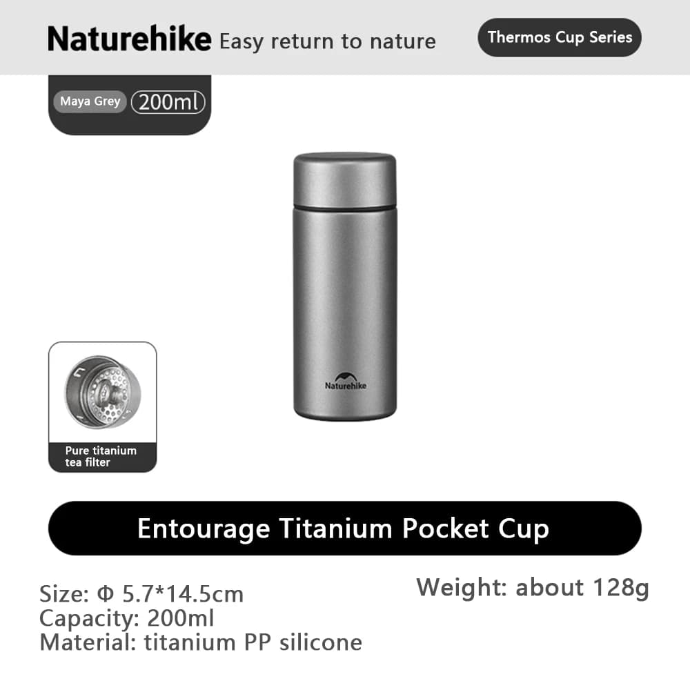 Naturehike – bouteille d'eau thermique en titane, thermos portable ultra léger, chaud et froid, univ