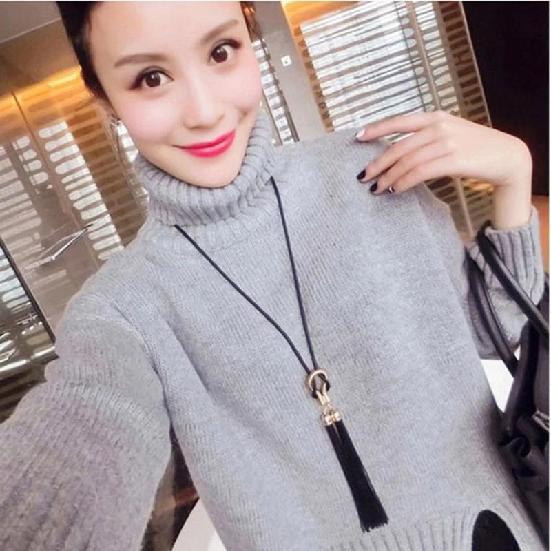 Élégant femme mode pendentif collier gland longue hiver pull chaîne collier femmes géométrique torsa