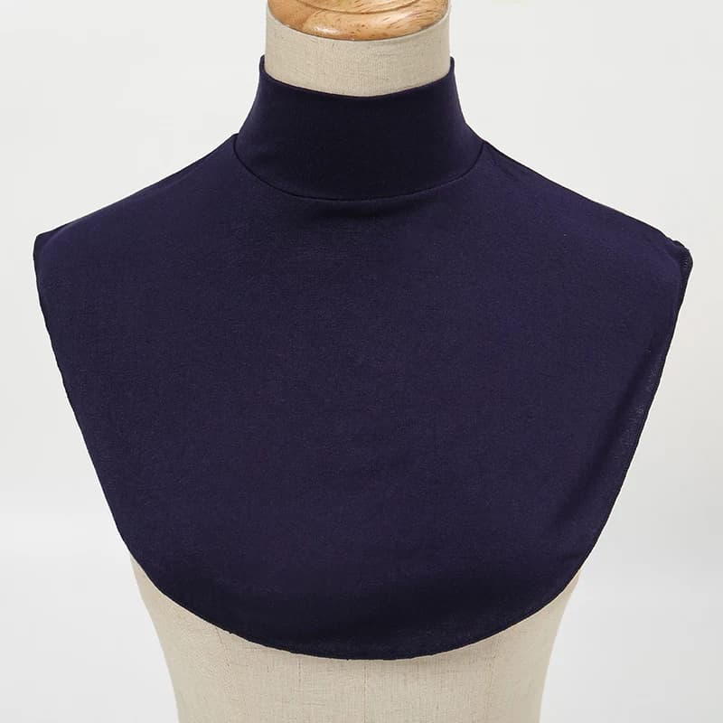 Faux col roulé en Modal pour femmes, Extension Hijab islamique, couleur unie, demi-haut, chemisier, 
