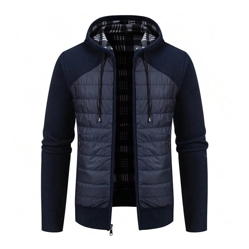 Cardigan tricoté avec poches pour homme, grande taille, décontracté, fermeture éclair complète, coup