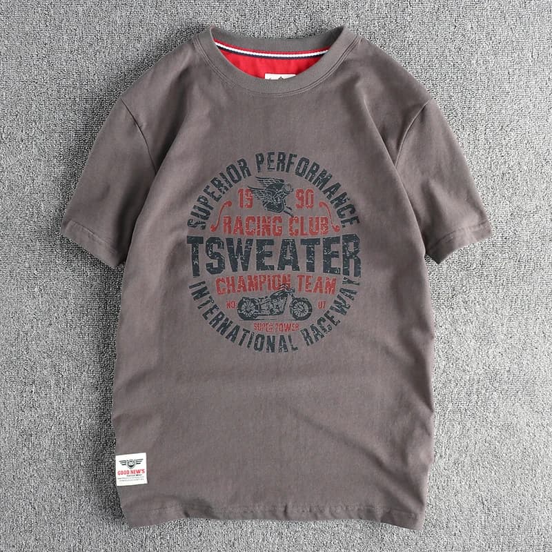 T-shirt à Manches Courtes pour Homme, Nouveaux Éléments de Moto Personnalisés, Motif de Lettres, Ten