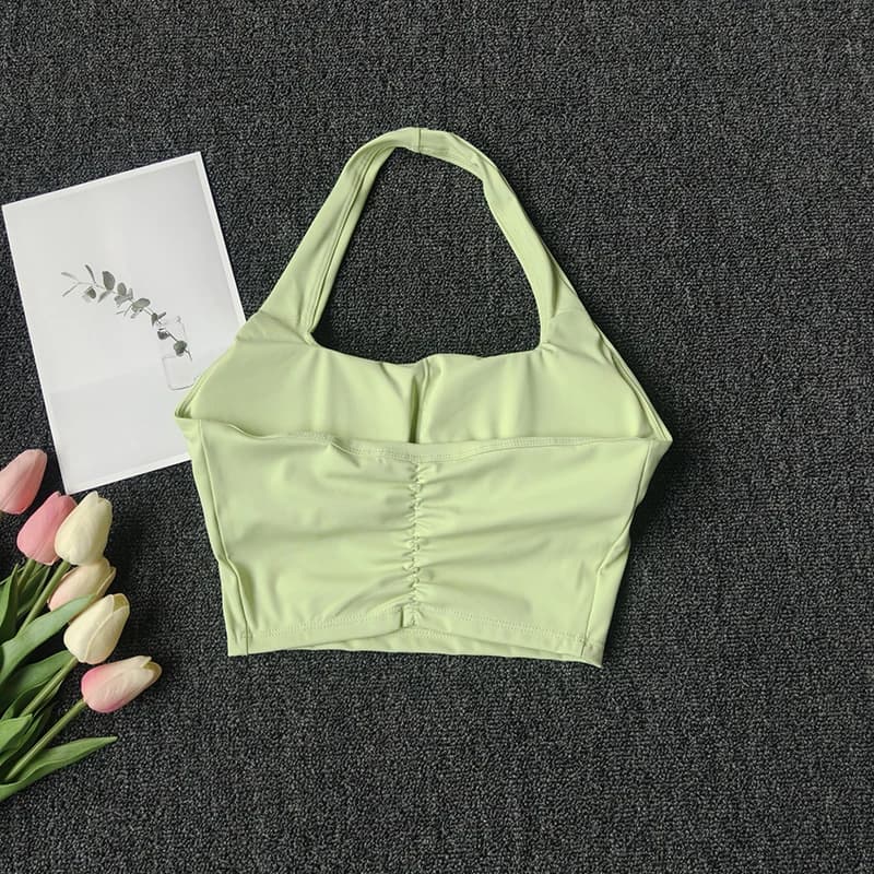 Gilet de sport pour femmes portant un coussin de poitrine, soutien-gorge de Fitness antichoc avec co