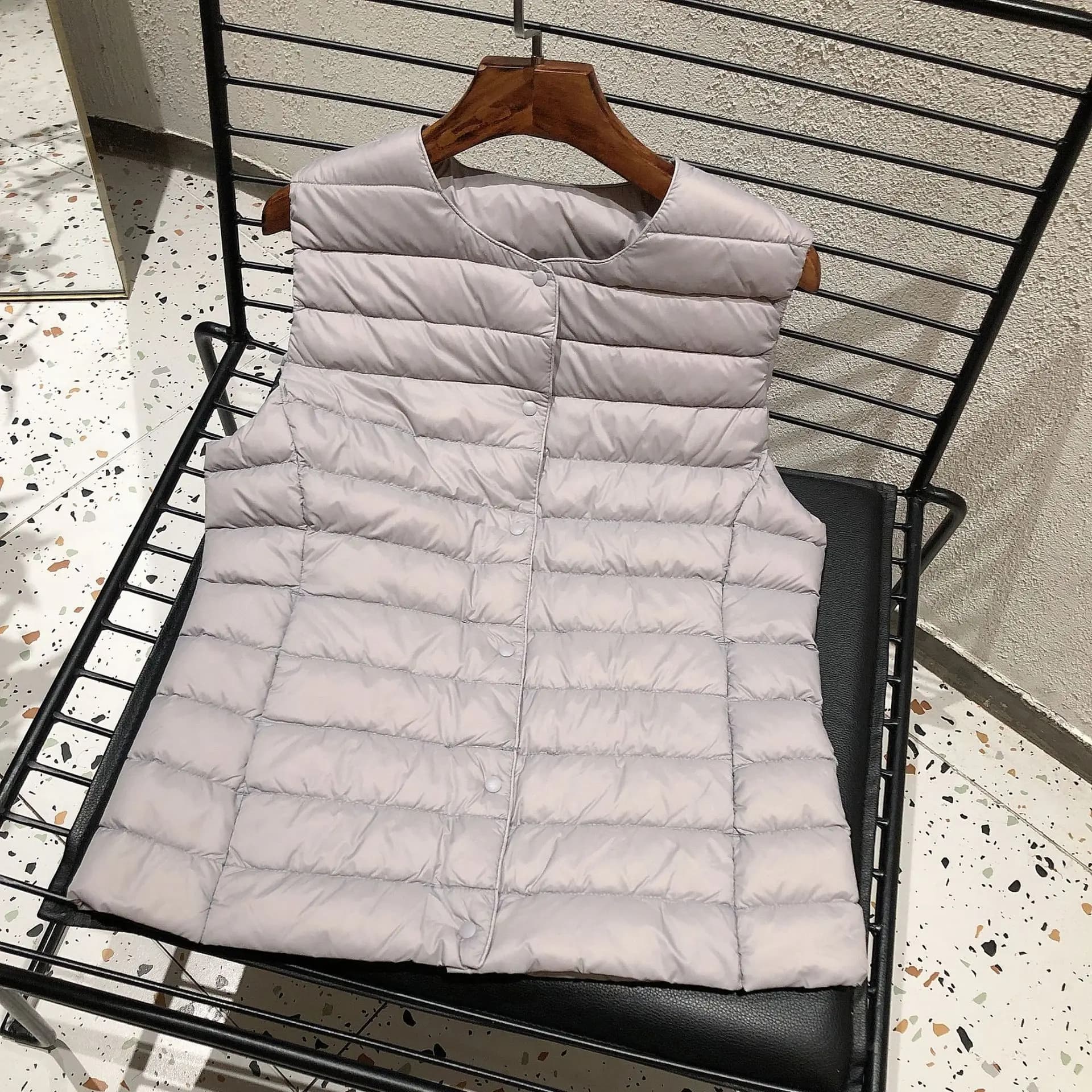 Veste en duvet de canard blanc 90% pour femme, gilet Ultra léger, doublure chaude, sans manches, nou