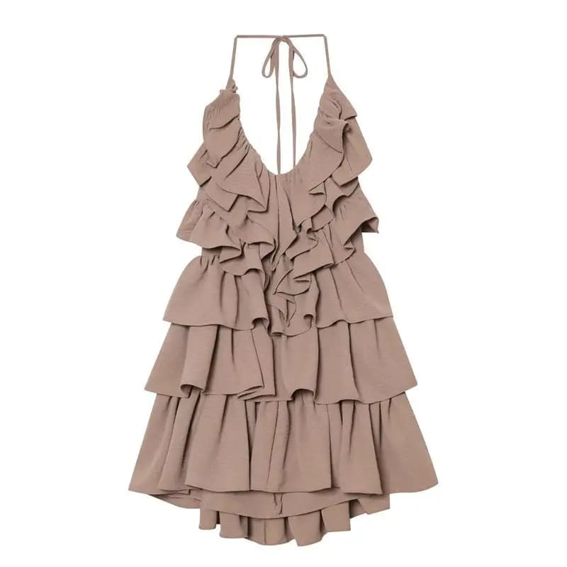 Robe décorative à col en tulle superposé, en tulle léger, transparent et délicat, Nouvelle collectio